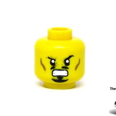 LEGO Iron Man Minifigure Marvel Avengers Super Heroes Minifigure Head This is A Prototype Error Test Print Printed On The Wrong Colour Head Yellow Head Also A Print Of Agents Minifigure On The Other Side Rare And Hard To Find