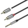 Brand New Hoco UPA10 Double Lotus RCA to 3.5mm Audio Cable Metal Grey Image 3