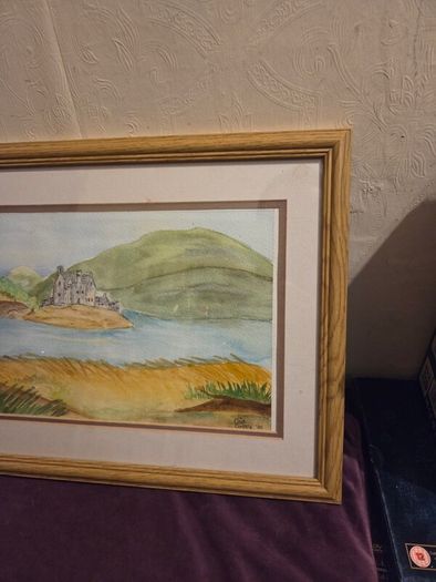 Signed Watercolour of Eilean Donan castle Framed