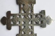 Vintage Large Coptic Cross Pendant, Replica Portland Art Museum Silver Plated (Cross length 3,5")
