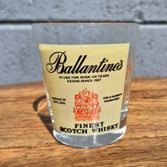 vintage 1960s Ballentine's fine scotch whiskey shot glass Rare red logo