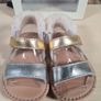 Baby UGG Dorien metallic sandals silver gold two strap Size 4/5 12-18 months BRAND NEW IN BOX Image 3