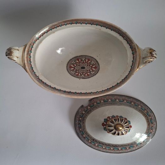 Rare 1860s Victorian Ironstone Sauce Tureen & Lid