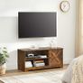 _TV cabinet, TV table, TV shelf, for TVs up to 43 inches, rustic country house style, 2 open compartments, vintage brown Image 3