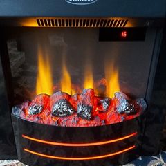 Black Stanley Electric Stove Fire
