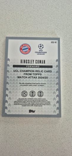 Match Attax 24/25 Kingsley Coman UCL Chanpion Relic Card