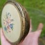 Vintage Jar with an Unusual, Hand-Embroidered Lid H-4,2" Image 7