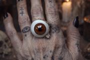 Handcrafted Ex Medical Prosthetic Glass Eye Ring size 7