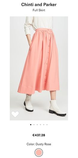 CHINTI & PARKER Gathered dust pink skirt with pockets