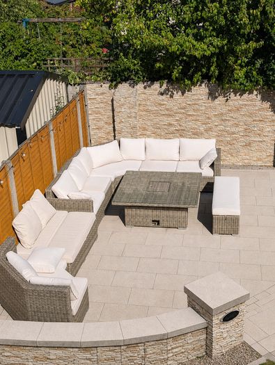 XL Rathwood Outdoor Gargen Corner Sofa Dining Set (Adjustable Table)