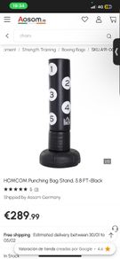 boxing HOMCOM Punching Bag Stand, 5.8 FT-Black