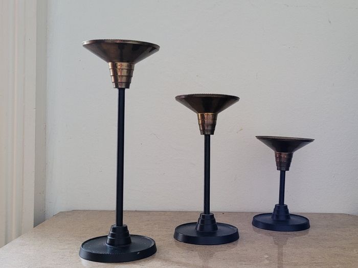 Mid-century set of silvestri graduated candlesticks