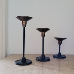 Mid-century set of silvestri graduated candlesticks