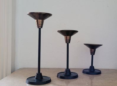 Mid-century set of silvestri graduated candlesticks