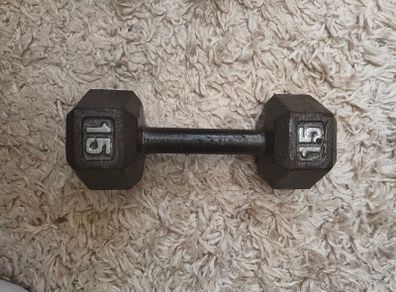 15lb cast iron hex dumbbell