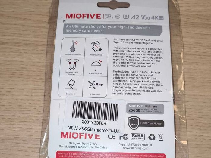 Miofive 256GB Latest Micro SD Card