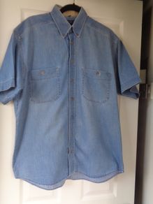 Mens Short Sleeved Denim Cotton Shirt for Sale