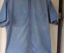 Mens Short Sleeved Denim Cotton Shirt for Sale