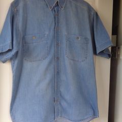 Mens Short Sleeved Denim Cotton Shirt for Sale