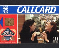 1996 Ireland 10 unit Barry's Gold Blend tea. (Gemplus GEM1) Call Card Used. Telecom Eireann card number 1118