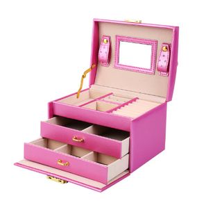 BRAND NEW 3 Layer Velvet PU Jewelry Box Organizer