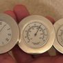 Vintage 3-Ring Folding Travel Weather Station & Clock Set - Chrome Image 3