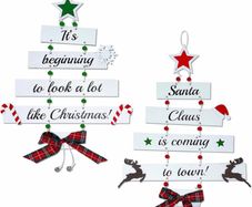 Premium Wooden Christmas Decorations - Large Hanging Christmas Decorations Indoor, Christmas Ornaments, Christmas Ceiling Decorations, Christmas Window Decorations (FREE POSTAGE)