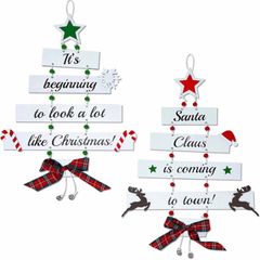 Premium Wooden Christmas Decorations - Large Hanging Christmas Decorations Indoor, Christmas Ornaments, Christmas Ceiling Decorations, Christmas Window Decorations (FREE POSTAGE)