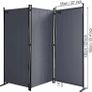 170 x 165 cm, Fabric Room Divider / Balcony Privacy Screen, Folding, Grey Image 6
