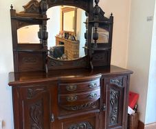 Vintage Solid Wood Sideboard with Mirror