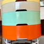 Vintage Ikea PS 2014 Retro Round Colourful Plastic Compartment Storage Side Table Image 9
