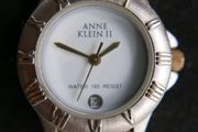 Anne Klein II Ladies Two -Tone Quartz Watch - 165 ft Water Resistant - Silver Dial - Roman Numerals - Date Window