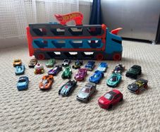 Hotwheels Truck Set with Many Extra Cars