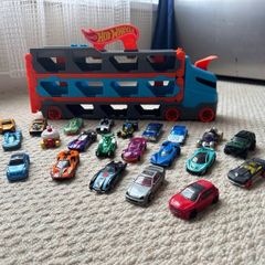 Hotwheels Truck Set with Many Extra Cars