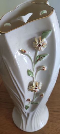 2 Irish Parian Primrose Vase Flowered