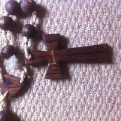 Handmade Lourdes Blessed Wooden Rosary Wall Beads