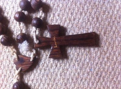 Handmade Lourdes Blessed Wooden Rosary Wall Beads
