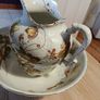 Antique English Bishop and Stonier Porcelain Pitcher and Bowl Set Image 2