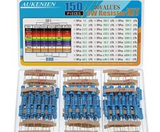 3W Resistor Kit 30 Values 150pcs 3 Watt Metal Film Fixed Resistors Assortment Pack 1 to 1M Ohm Common Industrial Electrical 3watt Assorted Resister Set RoHS Compliant with 1% Tolerance