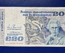 Ireland 1989 W.B. Yeats 20 pound banknote