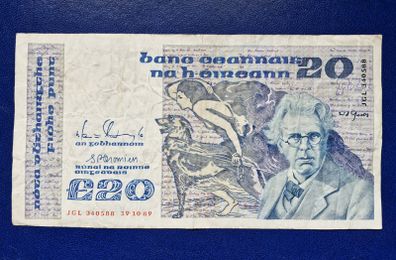 Ireland 1989 W.B. Yeats 20 pound banknote