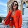 Fab Zara Bloggers Insta Famous Pumpkin Orange Suit Co Ord Blazer and Trousers   Size XL UK 14 Image 10