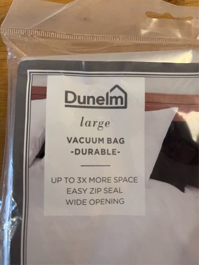 Dunelm, durable vacuum bag, dimensions: H90 x W130