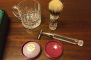 Galway Crystal 4 piece shaving set
