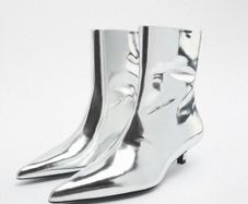 Zara Metallic Effect Leather Booties