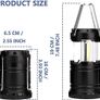 Camping Lights, 2 x Camping Lantern Battery Operated Portable LED Camping Lamp with Foldable Hook, Tent Lights Waterproof Outdoor Hanging Lamp for Emergency, Hiking, Camping, Black Image 7