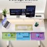 Electric Standing Desk, 120 x 54cm Height Adjustable Desk with 3 Drawers, RGB LED Strip & Charging Station for Home Office Computer Workstation, Computer Table with Monitor Stand, White Image 5