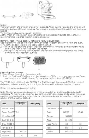 Tower T17065 Vortx 12 Litre Air Fryer Oven