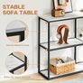 Console Table 30cm Narrow Entryway Table for Living Room 80cm Modern Industrial Sofa Table with 3-Tier Storage Shelves for Corridor, Hallway, White Marble Image 5