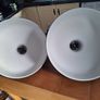 Two large industrial style pendant ceiling lights Image 2